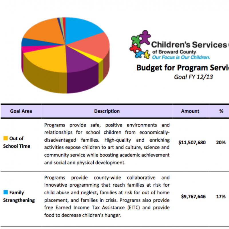 FY 2012-13 Program Services Budget
