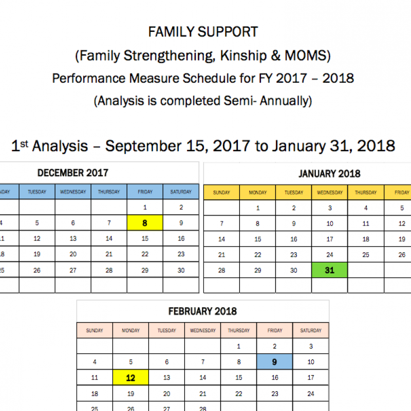 Family Supports FY17-18 Outcome Schedule
